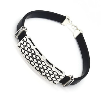 Ezüst-Kaucsuk (méret:21) Karkötő EC 107721