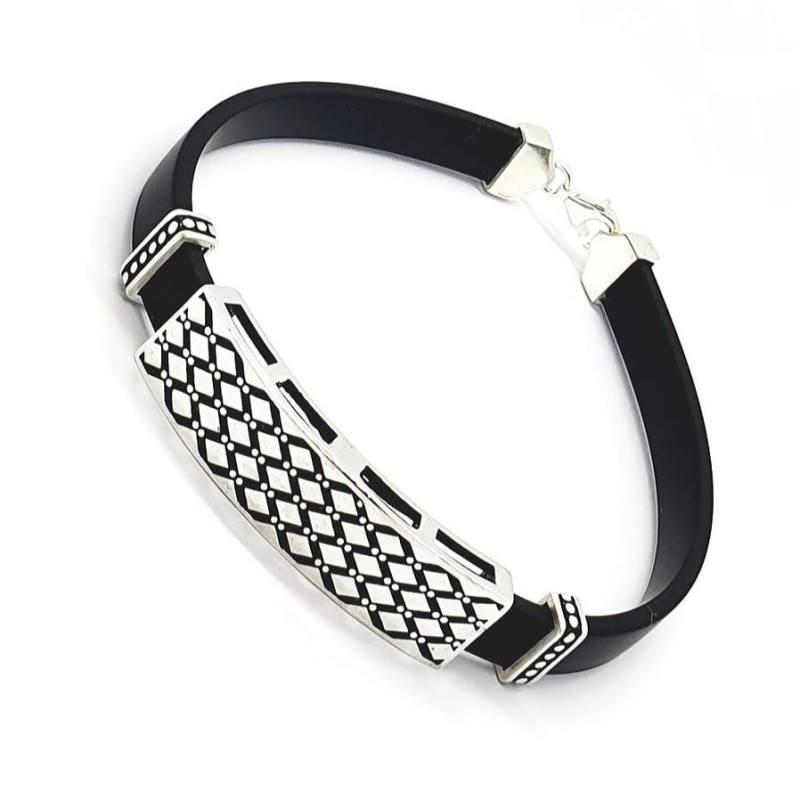Ezüst-Kaucsuk (méret:21) Karkötő EC 107728