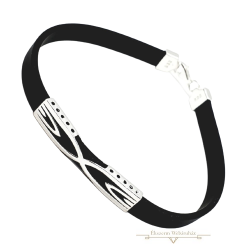 Ezüst-Kaucsuk (méret:21) Karkötő EE 120127