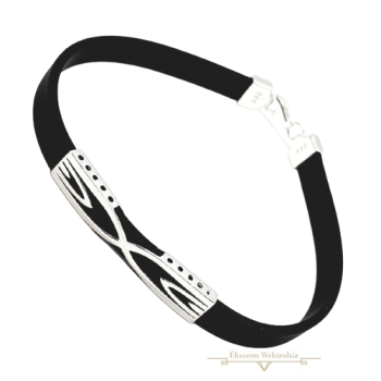 Ezüst-Kaucsuk (méret:21) Karkötő EE 120127