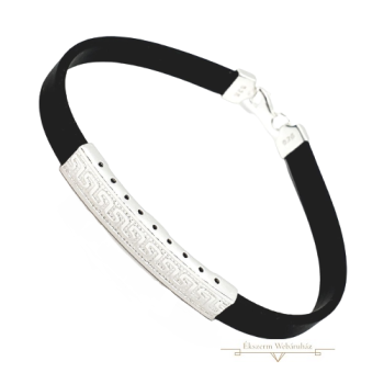 Ezüst-Kaucsuk (méret:21,5) Karkötő LD 120128