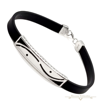 Ezüst-Kaucsuk (méret:21) Karkötő EE 121139