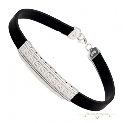 Ezüst-Kaucsuk (méret:21) Karkötő EE 121143