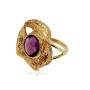 Arany Gyűrű Ametiszt Kővel (méret:56) AU 81232
