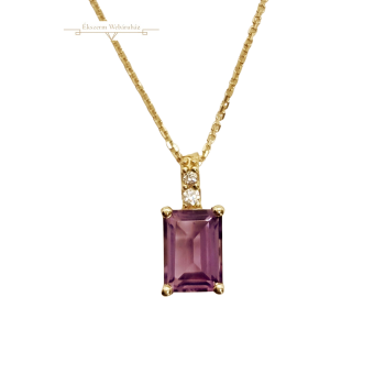 Arany Lánc Ametiszt Kővel (méret:42-45) AU 80352