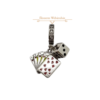 EZÜST KÁRTYA-DOBÓKOCKA CHARM