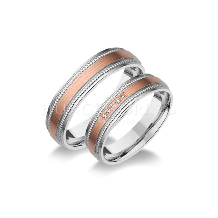 Fehér-Rozé Arany Karikagyűrű RA ROA1068