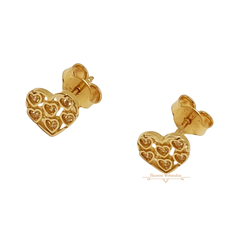Arany Szív Stekkeres Fülbevaló GO 61066