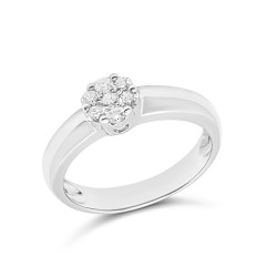 Fehérarany Brill Köves Gyűrű (méret:55) AU 85105