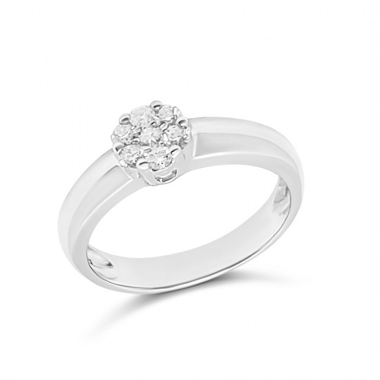 Fehérarany Brill Köves Gyűrű (méret:55) RJ 85105