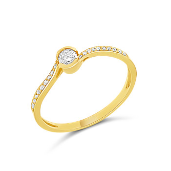 Arany Gyűrű Briliáns Kővel (méret:56) AU 80487