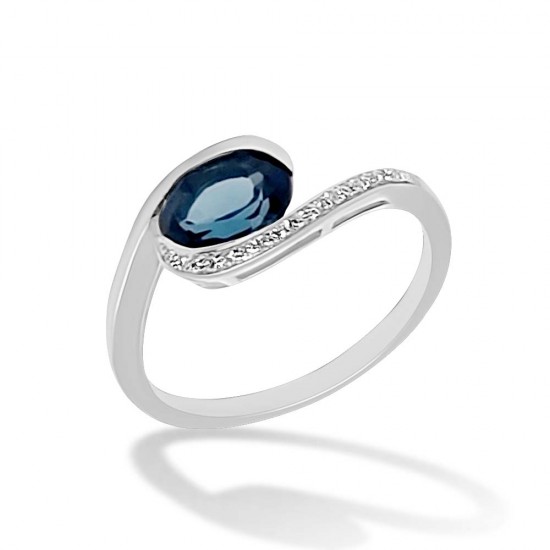 Topáz Köves Fehérarany Gyűrű (méret:58) PP 80482