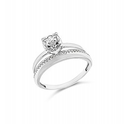 Fehérarany Gyűrű (méret:64) AU 75809