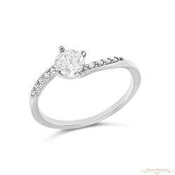 Fehérarany Gyűrű (méret:58) AU 87334