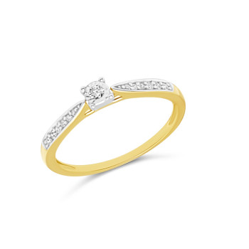 Arany Brill Köves Gyűrű (méret:52) AU 88814