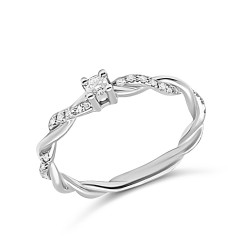 Fehérarany Brill Köves Gyűrű (méret:52) AU 80483