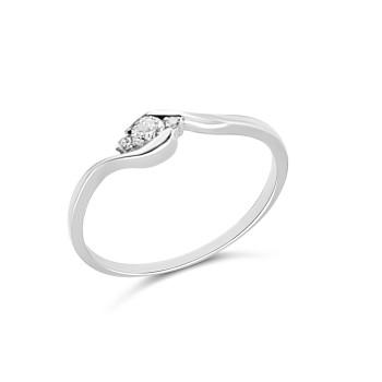 Fehérarany Brill Köves Gyűrű (méret:58) AU 88827