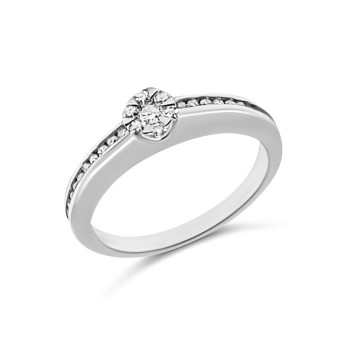 Fehérarany Brill Köves Gyűrű (méret:54) AU 80488