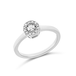 Fehérarany Brill Köves Gyűrű (méret:52) RJ 83095