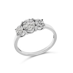 Fehérarany Brill Köves Gyűrű (méret:52) AU 85119