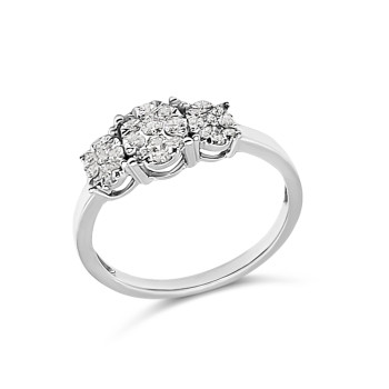 Fehérarany Brill Köves Gyűrű (méret:52) AU 85119