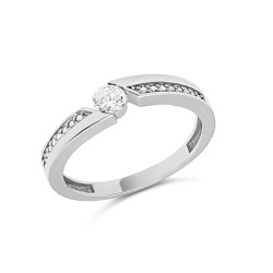 Fehérarany Brill Köves Gyűrű (méret:57) AU 88820