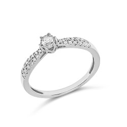 Fehérarany Brill Köves Gyűrű (méret:54) AU 85110