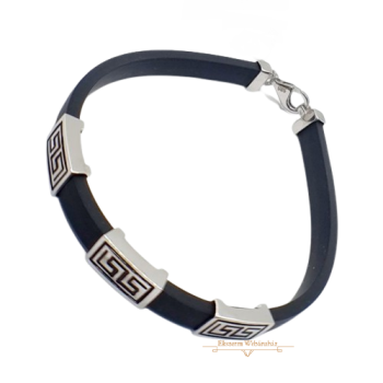 Fehérarany Kaucsuk Karkötő (méret:20,5) AU 84553