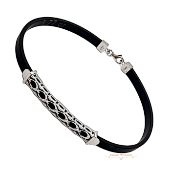 Fehérarany Kaucsuk Karkötő (méret:21,5) AU 85720