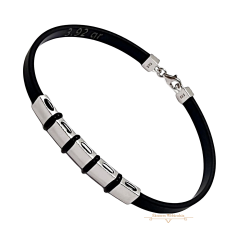 Fehérarany Kaucsuk Karkötő (méret:21) AU 85723