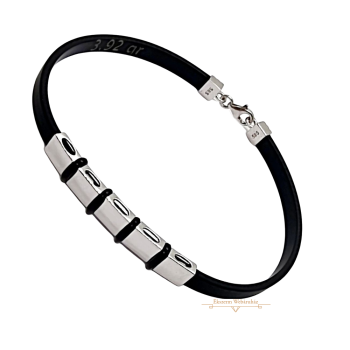 Fehérarany Kaucsuk Karkötő (méret:21) AU 85723