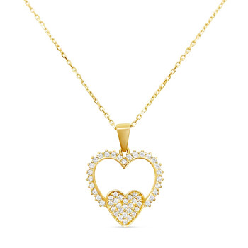 Arany Lánc Szív Medállal (Méret:42-44) AU 90589