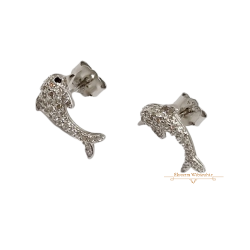 Ezüst Delfin Stekkeres Fülbevaló AD 134779