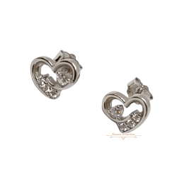 Ezüst Szív Stekkeres Fülbevaló EE 121211