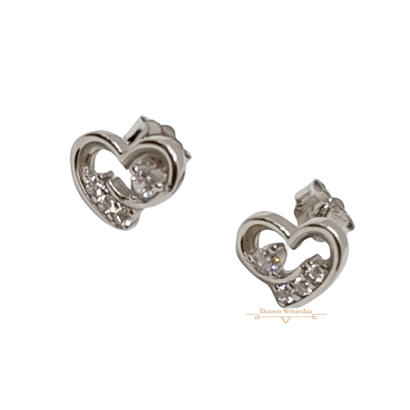 Ezüst Szív Stekkeres Fülbevaló EE 121211