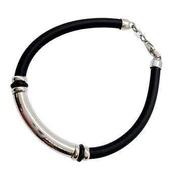 Ezüst-Kaucsuk (méret:21) Karkötő VA 139287