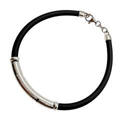 Ezüst-Kaucsuk (méret:20,5) Karkötő VA 139288