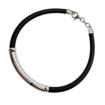 Ezüst-Kaucsuk (méret:20,5) Karkötő VA 139288