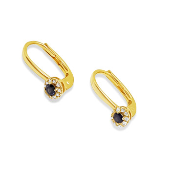 Arany Brill és Zafír Köves Fülbevaló AU 85124