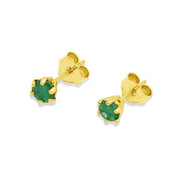 Arany Fülbevaló Smaragd Kővel AU 93807
