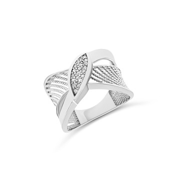 Fehérarany Gyűrű (méret:55) AU 60516