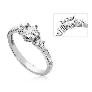 Fehérarany Gyűrű (méret:54) AU 93098