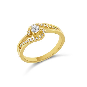 Arany Brill Köves Gyűrű (méret:54) AU 94166