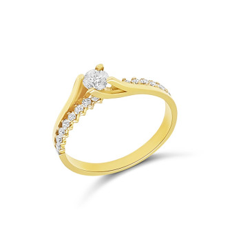 Arany Brill Köves Gyűrű (méret:55) AU 94169