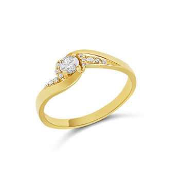 Arany Brill Köves Gyűrű (méret:55) AU 94172