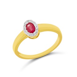 Arany Gyűrű Briliáns és Rubin Kővel (méret:54) AU 85114