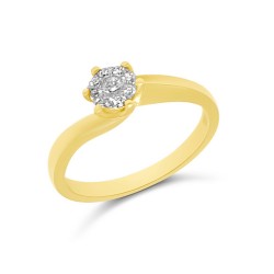 Arany Brill Köves Gyűrű (méret:58) AU 93810