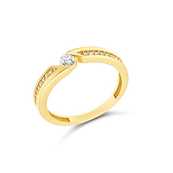 Arany Brill Köves Gyűrű (méret:56) AU 58175