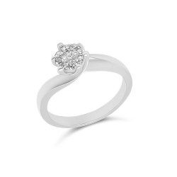 Fehérarany Brill Köves Gyűrű (méret:50) AU 93805