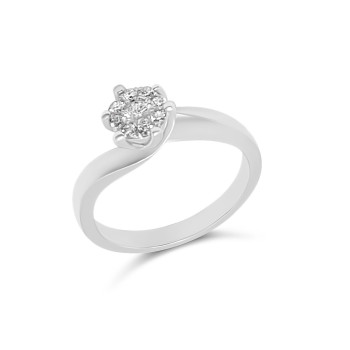 Fehérarany Brill Köves Gyűrű (méret:50) AU 93805